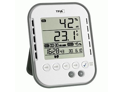TA 122 temperatuur/vocht-datalogger met alarm en display - Dostmann