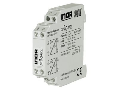 IsoPAQ-110L - 1- & 2-kanaals lusgevoede isolator voor 0(4)-20 mA signalen - Inor